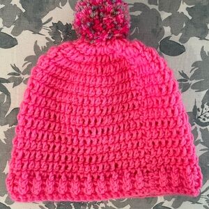 Pink Knitted Pom-Pom Beanie